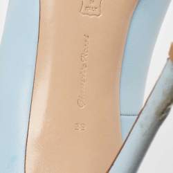 Gianvito Rossi Light Blue Leather Pointed Toe Pumps Size 39