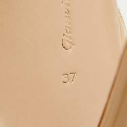 Pre Owned Gianvito Rossi Beige Patent Leather and PVC Ankle Strap Sandals Size 37