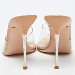 Pre Owned Gianvito Rossi Transparent PVC Open Toe Mules Size 38