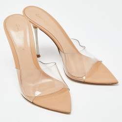 Pre Owned Gianvito Rossi Transparent PVC Open Toe Mules Size 38