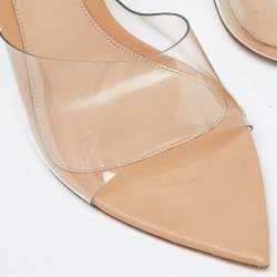 Pre Owned Gianvito Rossi Transparent PVC Open Toe Mules Size 38