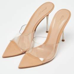 Pre Owned Gianvito Rossi Transparent PVC Open Toe Mules Size 38