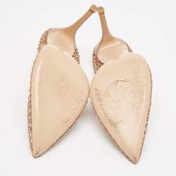 Pre Owned Gianvito Rossi Pink Mesh and Leather Alisia Pumps Size 39