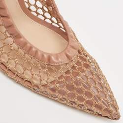 Pre Owned Gianvito Rossi Pink Mesh and Leather Alisia Pumps Size 39