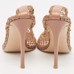 Pre Owned Gianvito Rossi Pink Mesh and Leather Alisia Pumps Size 39