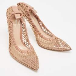 Pre Owned Gianvito Rossi Pink Mesh and Leather Alisia Pumps Size 39