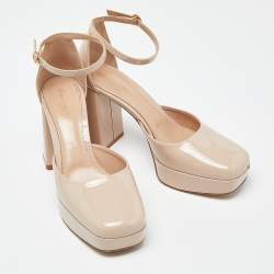 Gianvito Rossi Beige Vian Platform Pumps Size 39.5