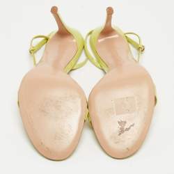 Pre Owned Gianvito Rossi Light Green Patent Leather Manhattan Sandals Size 40