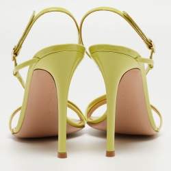 Pre Owned Gianvito Rossi Light Green Patent Leather Manhattan Sandals Size 40