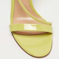 Pre Owned Gianvito Rossi Light Green Patent Leather Manhattan Sandals Size 40