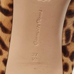 Pre Owned Gianvito Rossi Beige/Brown Leopard Print Calf Hair Gianvito Pumps Size 37.5