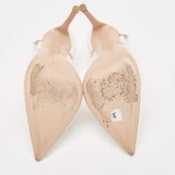 Pre Owned Gianvito Rossi White PVC and Patent Plexi Pumps Size 38