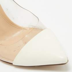 Pre Owned Gianvito Rossi Tricolor Leather and PVC Plexi Pumps Size 37