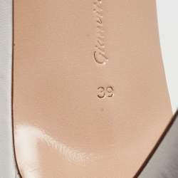 Pre Owned Gianvito Rossi White Leather and PVC Portofino Sandals Size 39