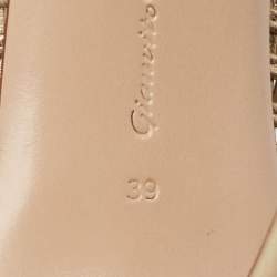 Pre Owned Gianvito Rossi Metallic Gold Leather Peep Toe Ankle Boots Size 39