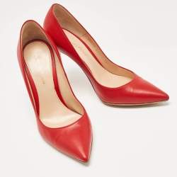 Pre Owned Gianvito Rossi Red Leather Gianvito Pumps Size 36