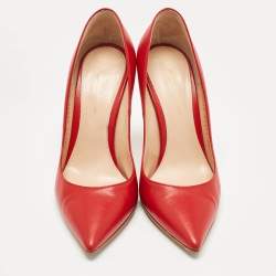 Pre Owned Gianvito Rossi Red Leather Gianvito Pumps Size 36
