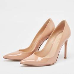 Pre Owned Gianvito Rossi Beige Patent Leather Gianvito Pumps Size 36