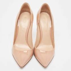 Pre Owned Gianvito Rossi Beige Patent Leather Gianvito Pumps Size 36