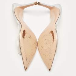 Pre Owned Gianvito Rossi Transparent PVC Elle Slide Sandals Size 38