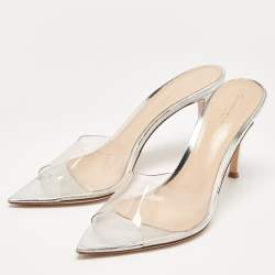 Pre Owned Gianvito Rossi Transparent PVC Elle Slide Sandals Size 38