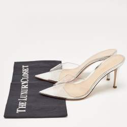 Pre Owned Gianvito Rossi Transparent PVC Elle Slide Sandals Size 38