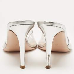 Pre Owned Gianvito Rossi Transparent PVC Elle Slide Sandals Size 38