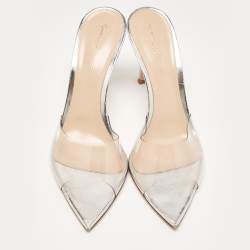 Pre Owned Gianvito Rossi Transparent PVC Elle Slide Sandals Size 38