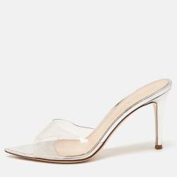 Pre Owned Gianvito Rossi Transparent PVC Elle Slide Sandals Size 38