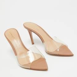 Pre Owned Gianvito Rossi Transparent PVC Elle Slide Sandals Size 38.5