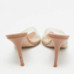 Pre Owned Gianvito Rossi Transparent PVC Elle Slide Sandals Size 38.5