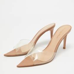 Pre Owned Gianvito Rossi Transparent PVC Elle Slide Sandals Size 38.5
