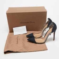 Pre Owned Gianvito Rossi Blue Denim and PVC Plexi Pumps Size 38.5