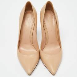 Pre Owned Gianvito Rossi Beige Leather Gianvito 105 Pumps Size 39.5