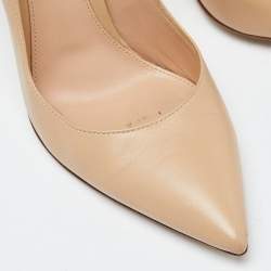 Pre Owned Gianvito Rossi Beige Leather Gianvito 105 Pumps Size 39.5