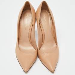 Pre Owned Gianvito Rossi Beige Leather Gianvito 105 Pointed Toe Pumps Size 39