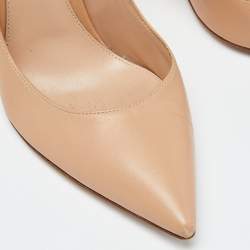 Pre Owned Gianvito Rossi Beige Leather Gianvito 105 Pointed Toe Pumps Size 39