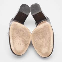 Gianvito Rossi Black Leather Slides Sandals Size 38