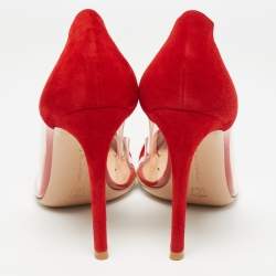 Gianvito Rossi Red Suede and PVC Gianvito 105 Pumps Size 38