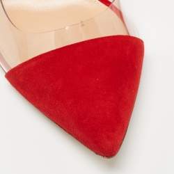 Gianvito Rossi Red Suede and PVC Gianvito 105 Pumps Size 38