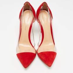 Gianvito Rossi Red Suede and PVC Gianvito 105 Pumps Size 38