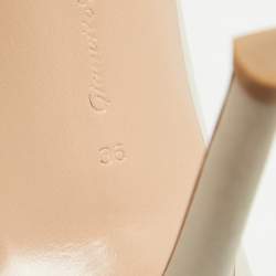 Pre Owned Gianvito Rossi Cream Leather Ankle Strap Sandals Size 36