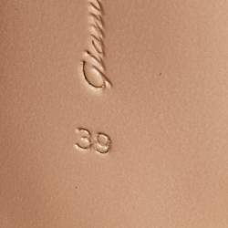 Pre Owned Gianvito Rossi Black Suede and PVC Anise  Cap-Toe Pumps Size 39