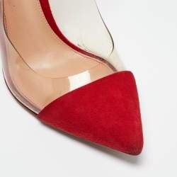 Gianvito Rossi Red Suede and PVC Anise Pumps Size 36.5