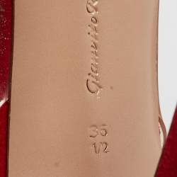 Gianvito Rossi Red Suede and PVC Anise Pumps Size 36.5