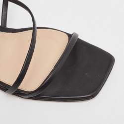 Pre Owned Gianvito Rossi Black Leather Strappy Sandals Size 39