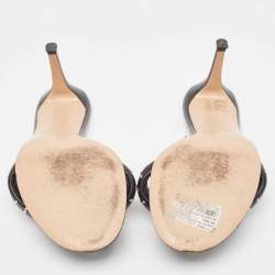 Pre Owned Gianvito Rossi Black Leather Bijoux Slides Size 39