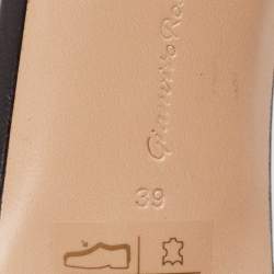 Pre Owned Gianvito Rossi Black Leather Bijoux Slides Size 39