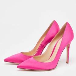 Pre Owned Gianvito Rossi Pink Satin Gianvito Pumps Size 39