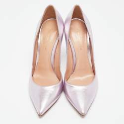 Gianvito Rossi Metallic Purple Leather Gianvito Pumps Size 39